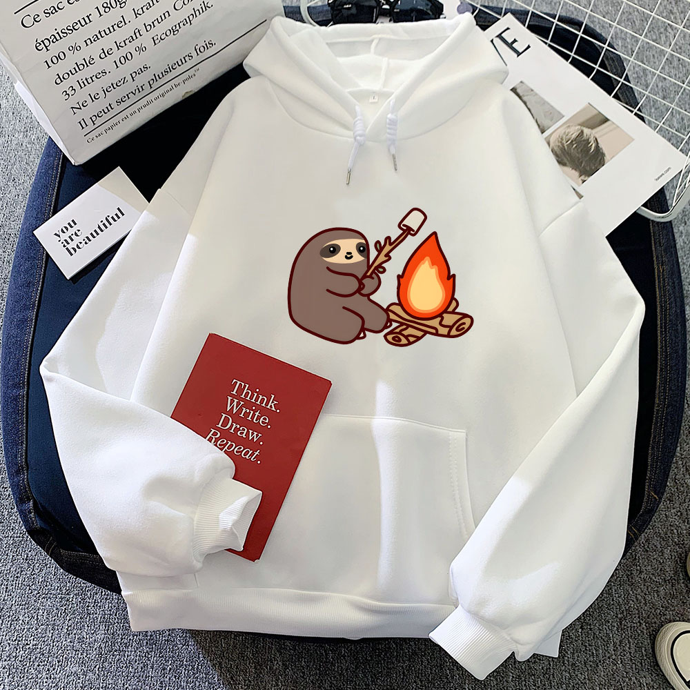 Oversized Crewneck Fleece - Sloth Kawaii Women Loose Streetwear Crewneck