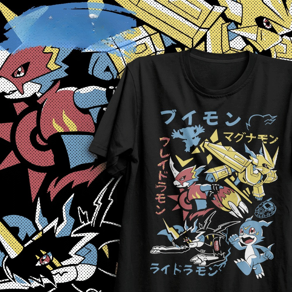 Street Fashion Magazine - 2026 summer Digimon V-mon Flamedramon Magnamon