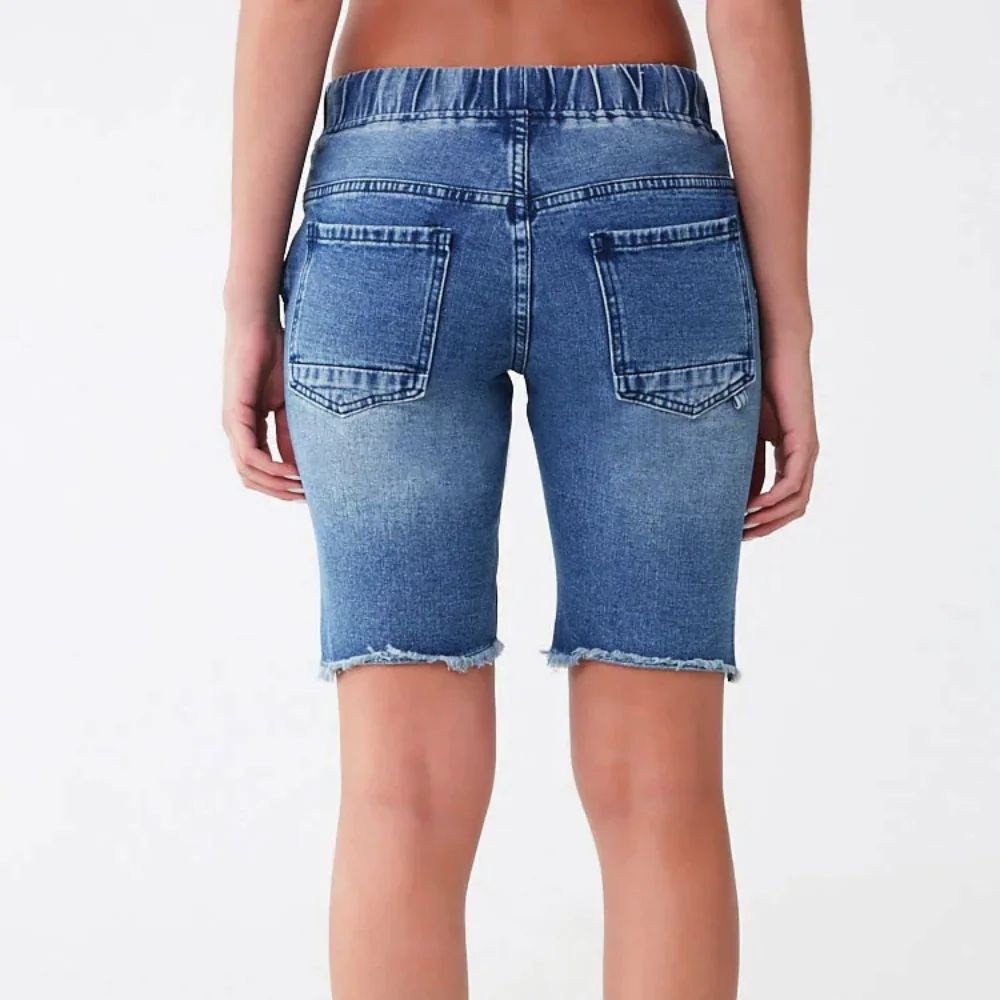 Street Fashion Korean - Retro Middle Waist Straight Simple Denim
