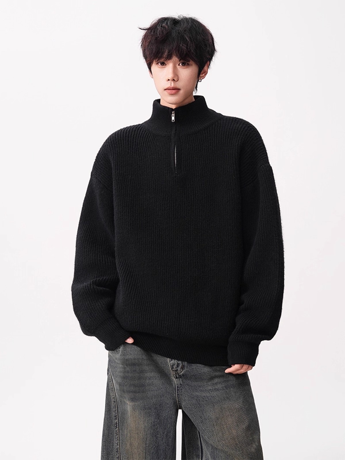 Fashion Street Night - Fur Collar Pullovers Graphic Mens Fire