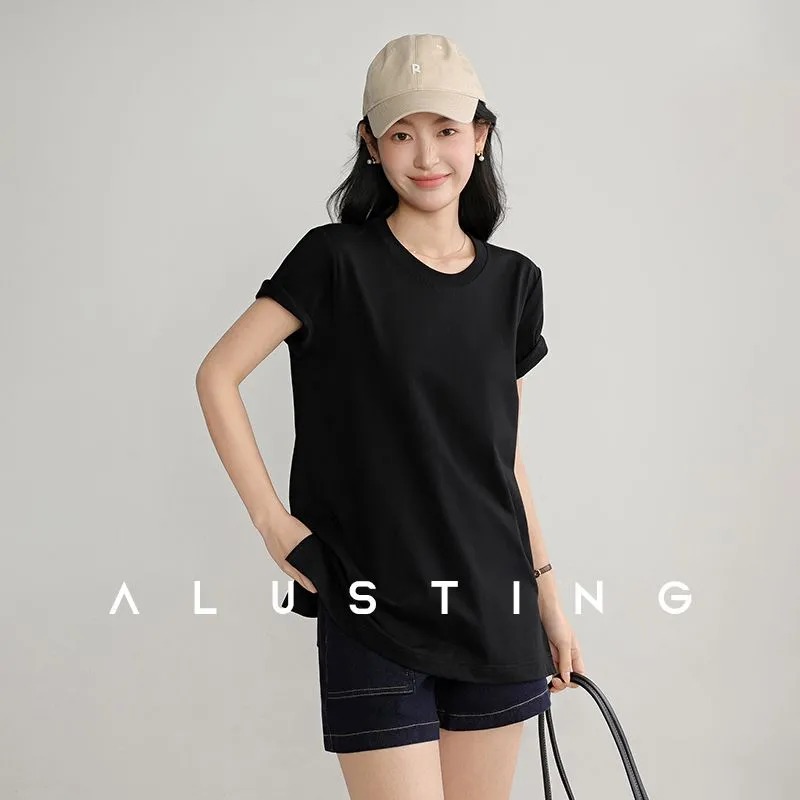 Summer Women's T Shirt Crew Ne – Longline Tee Oversized recenzja i cena