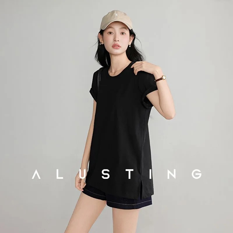 Summer Women's T Shirt Crew Ne – Longline Tee Oversized recenzja i cena