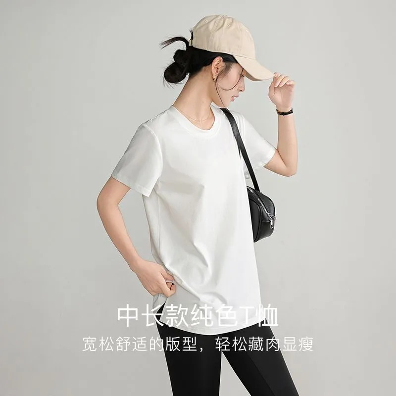 Summer Women's T Shirt Crew Ne – Longline Tee Oversized recenzja i cena