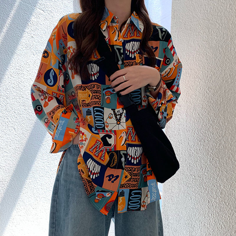 Shirts Women Spring Printed Th – Street Fashion Korea recenzja i cena