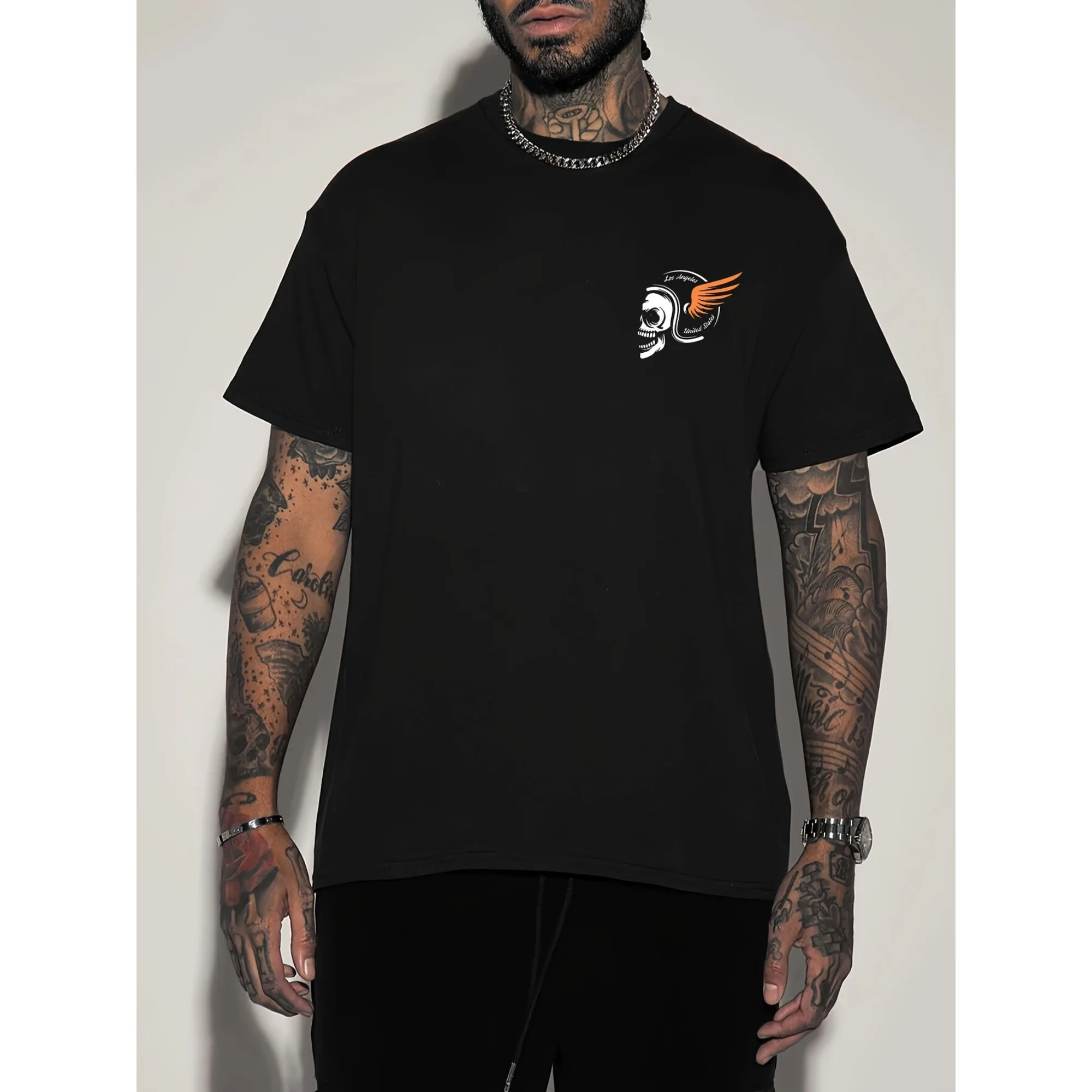 Men's Motorcycle Print T-Shirt – Street Fashion Shanghai recenzja i cena