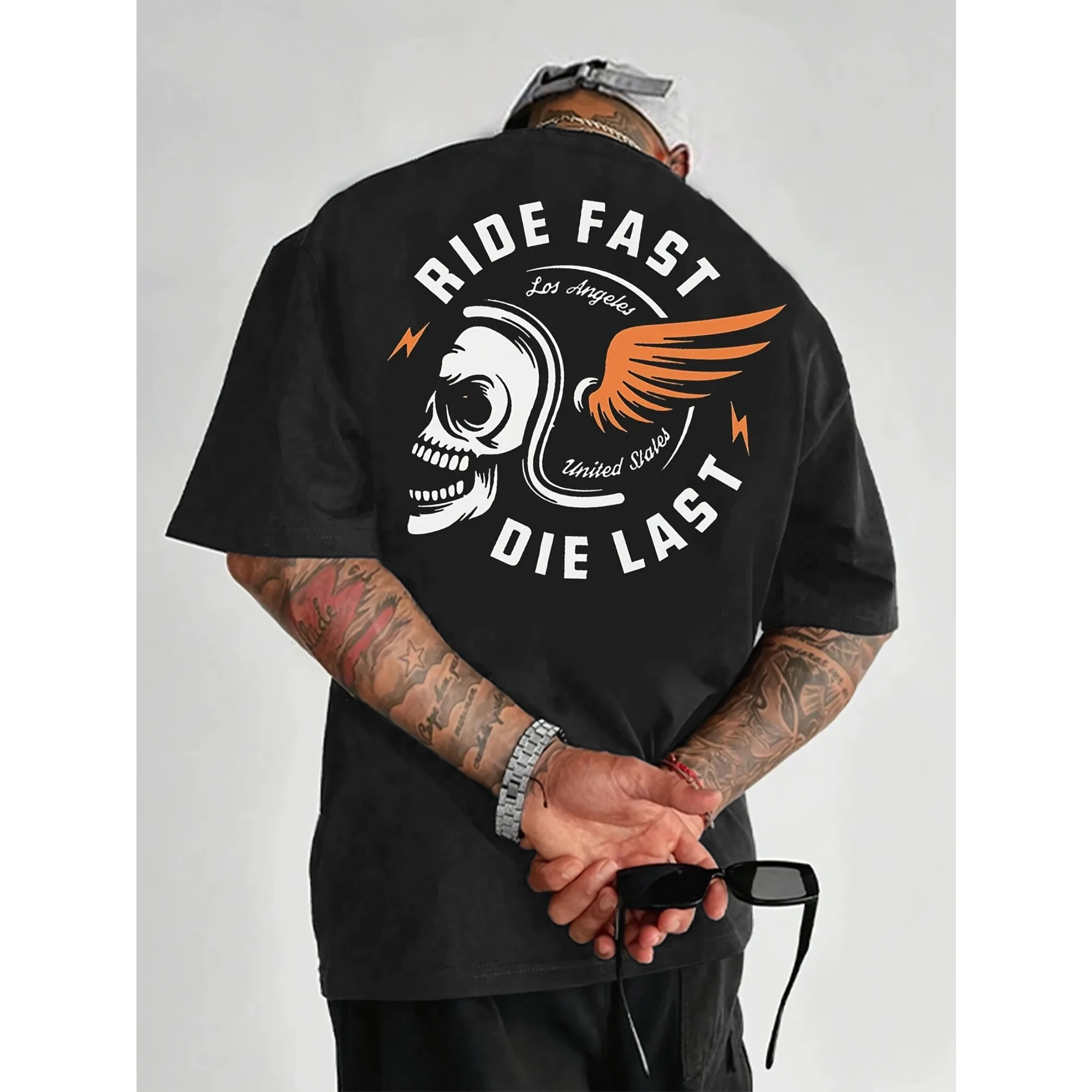 Men's Motorcycle Print T-Shirt – Street Fashion Shanghai recenzja i cena