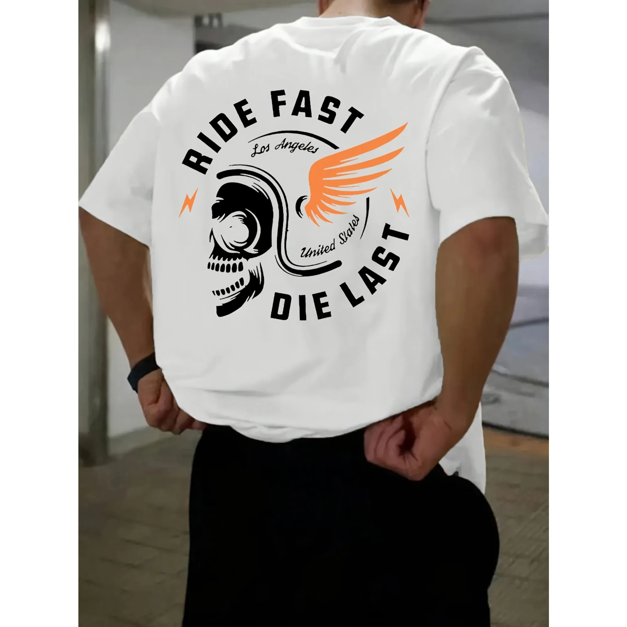 Men's Motorcycle Print T-Shirt – Street Fashion Shanghai recenzja i cena