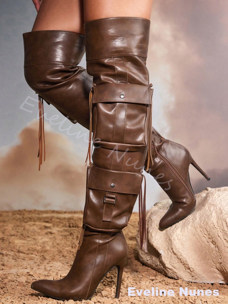 brown Tassel Over The Knee Boo – Street Fashion Rome 2026 recenzja i cena