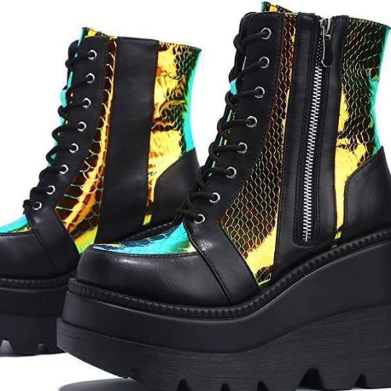 Women's Pink Holographic Platf – Street Fashion Punk recenzja i cena