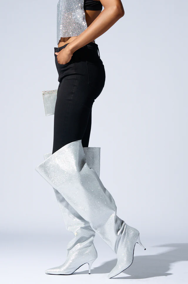 2026 Knee High Silver Crystal  – Street Fashion Rome 2026 recenzja i cena
