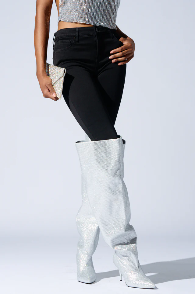 2026 Knee High Silver Crystal  – Street Fashion Rome 2026 recenzja i cena