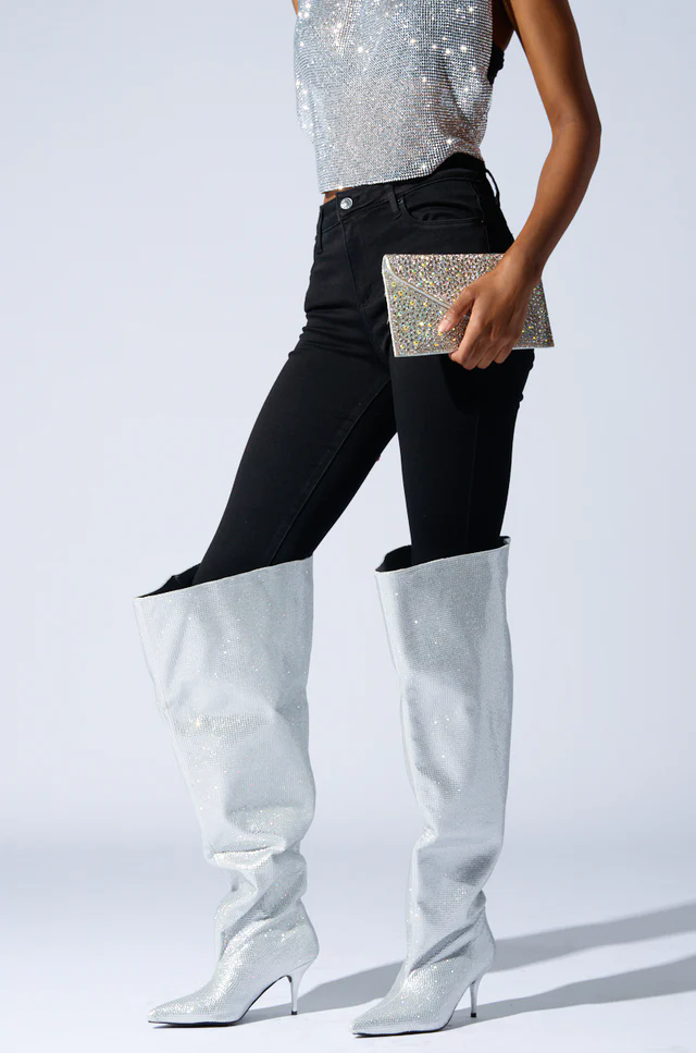 2026 Knee High Silver Crystal  – Street Fashion Rome 2026 recenzja i cena