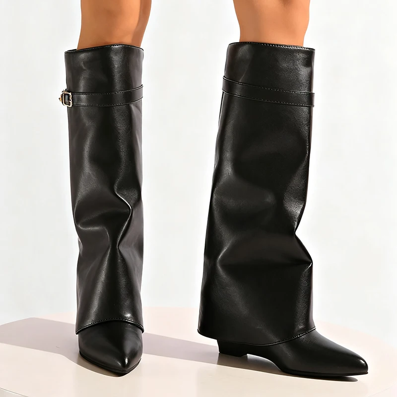 Black Pu Leather Knee High Boo – Street Fashion Punk recenzja i cena