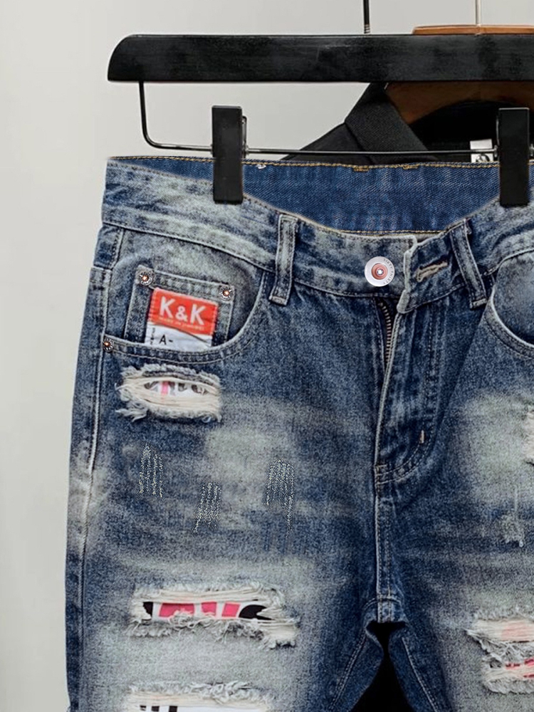 2026 Summer Ripped Straight Me – Street Fashion Korea recenzja i cena