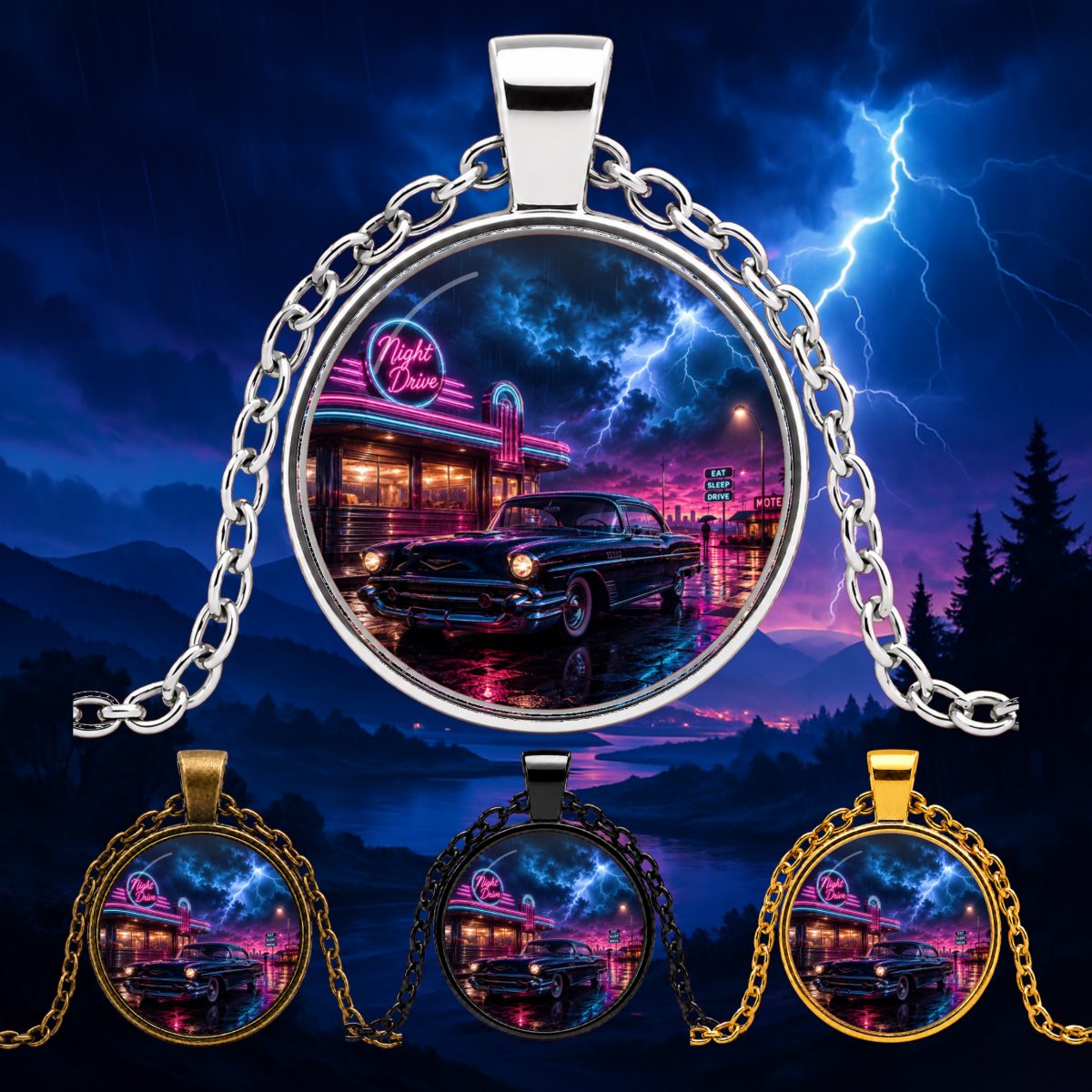 1PC Zinc Alloy Pendant Necklac – Fashion Street Night recenzja i cena