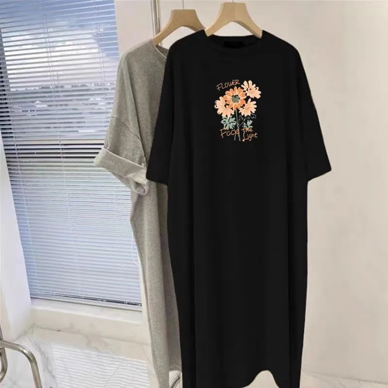 Women's Flower Print Oversized – Longline Tee Oversized recenzja i cena