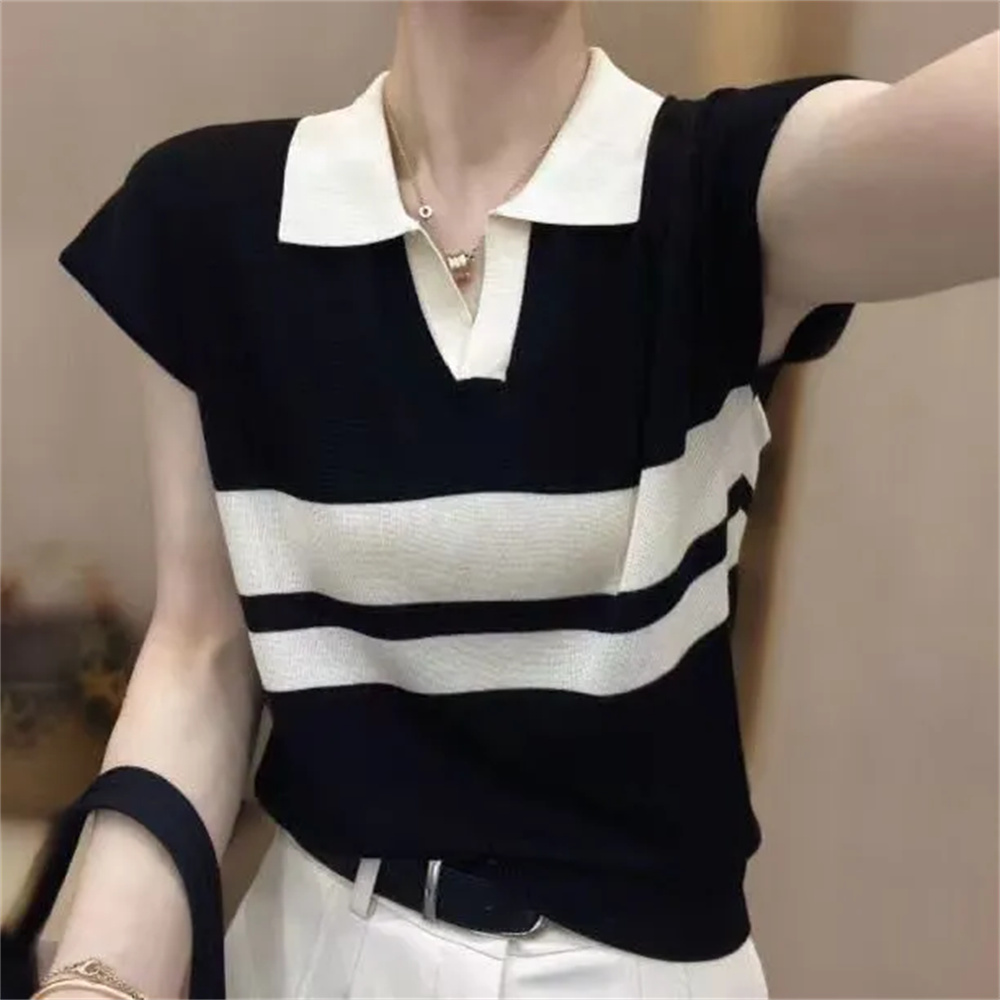 Polo Neck Solid Short Sleeve K – Street Fashion Korea recenzja i cena