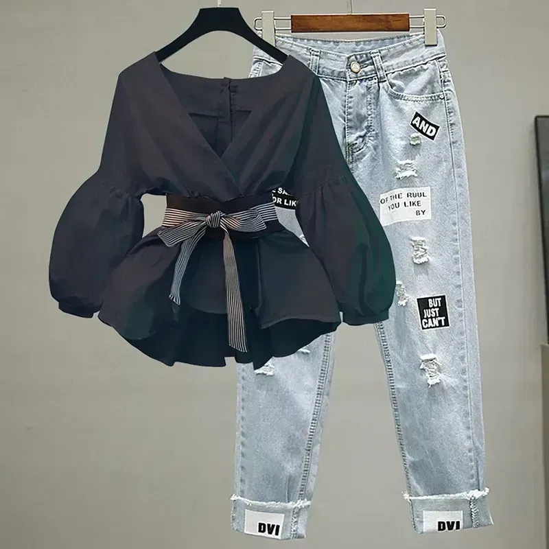 Women Elegant V-Neck Stripe La – Street Fashion Korean recenzja i cena