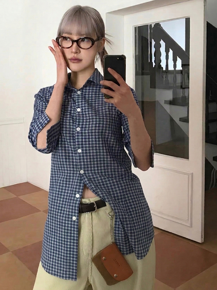 Genayooa Y2k Plaid Shirt Women – Street Fashion Korea recenzja i cena