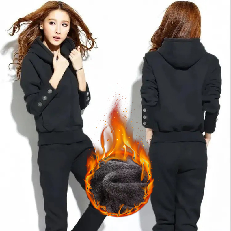 Winter 2 Pieces Sets Hooded Pl – Street Fashion Korean recenzja i cena