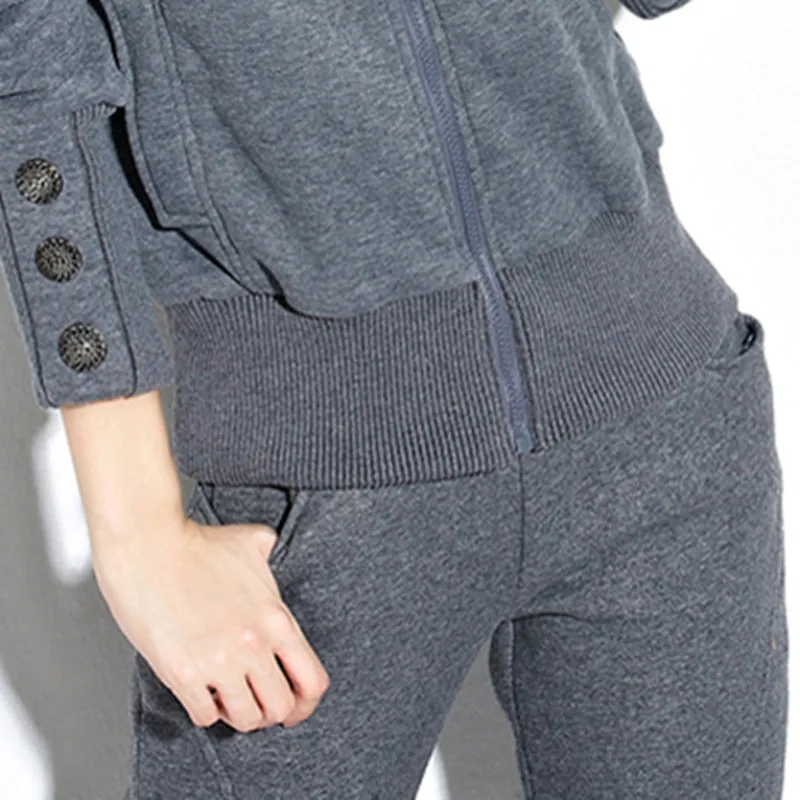 Winter 2 Pieces Sets Hooded Pl – Street Fashion Korean recenzja i cena