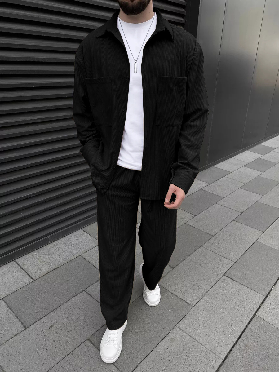 Men's corduroy two-piece outfi – Street Fashion Us recenzja i cena
