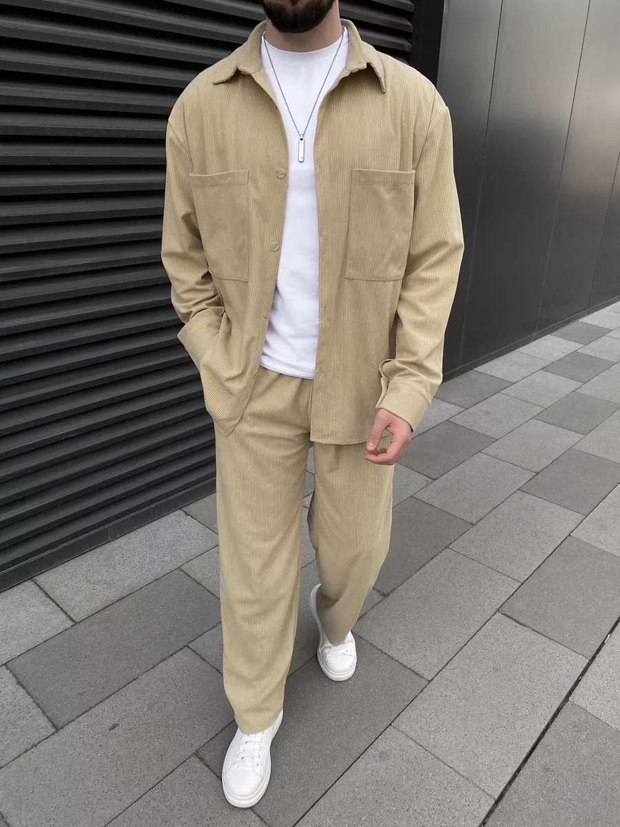 Men's corduroy two-piece outfi – Street Fashion Us recenzja i cena