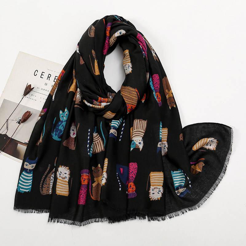 Hot Selling Cat and Dog Printe – Street Fashion Hijab recenzja i cena