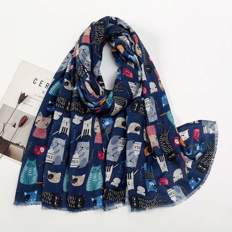 Hot Selling Cat and Dog Printe – Street Fashion Hijab recenzja i cena