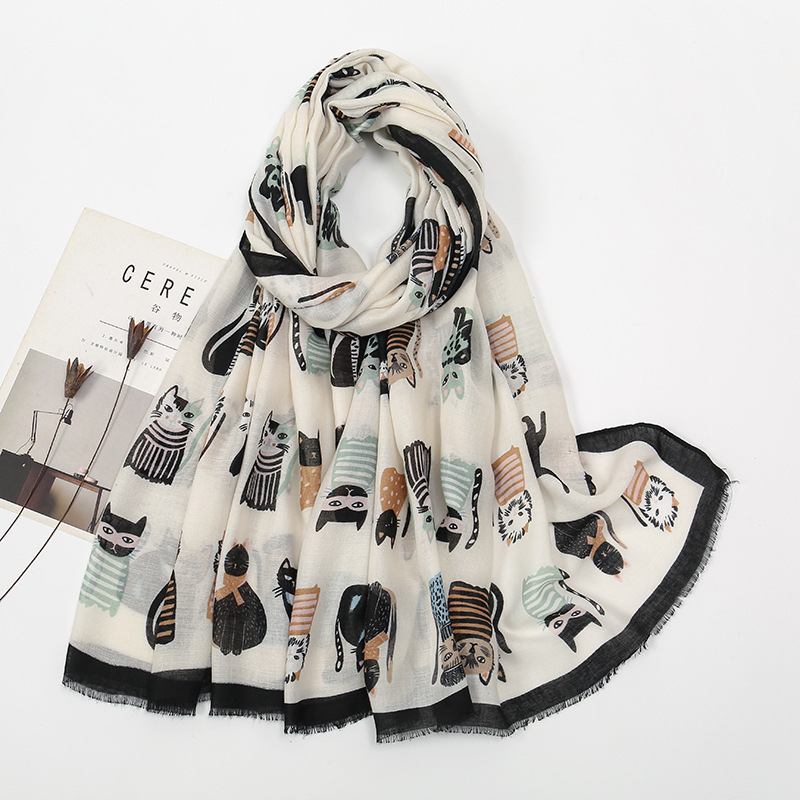Hot Selling Cat and Dog Printe – Street Fashion Hijab recenzja i cena