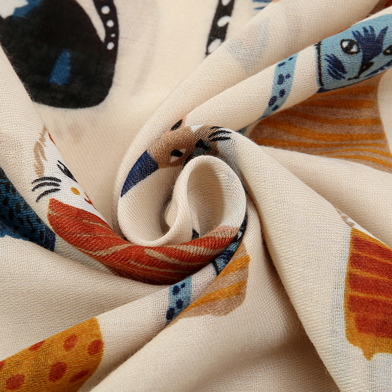 Hot Selling Cat and Dog Printe – Street Fashion Hijab recenzja i cena