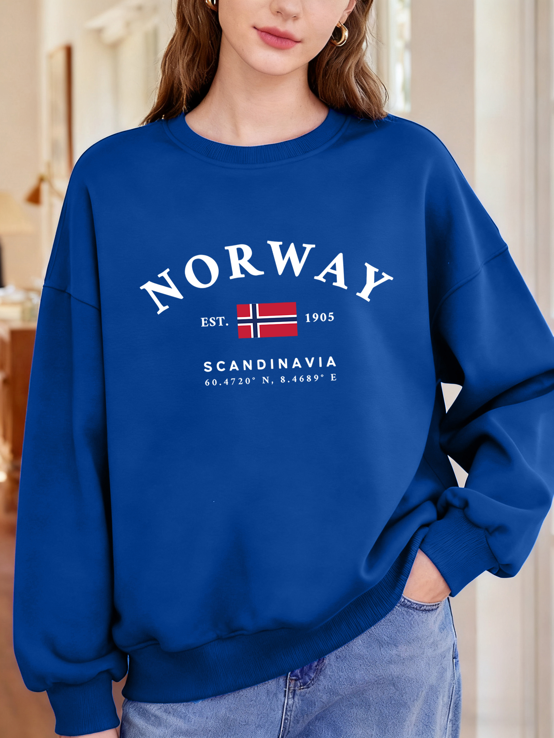 Norway Sandinavia Letter And F – Oversized Crewneck Fleece recenzja i cena