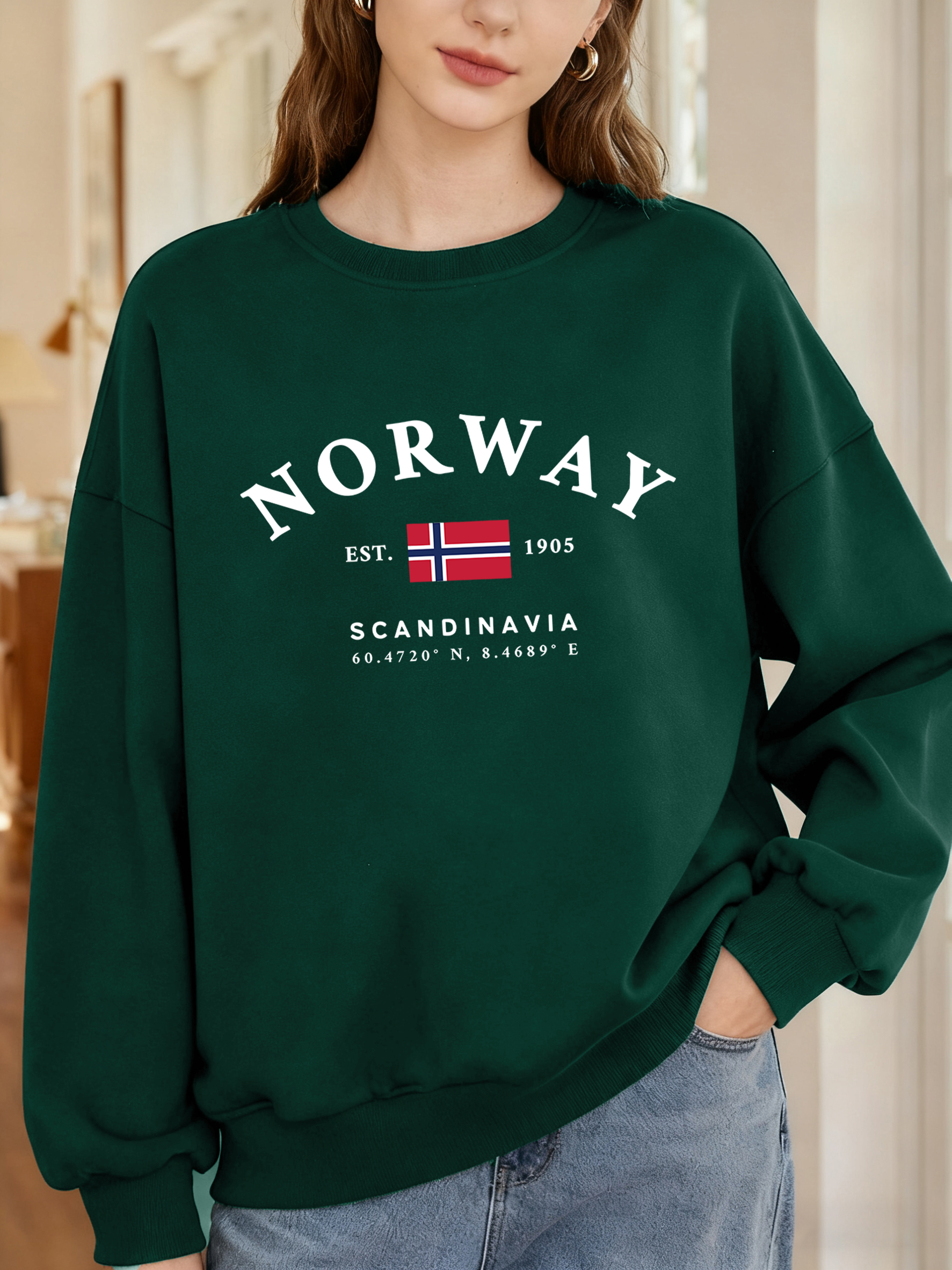 Norway Sandinavia Letter And F – Oversized Crewneck Fleece recenzja i cena