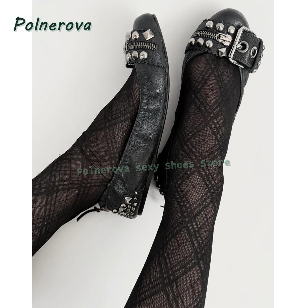 Rivet Belt Buckle Mary Jane Sh – Street Fashion Women recenzja i cena