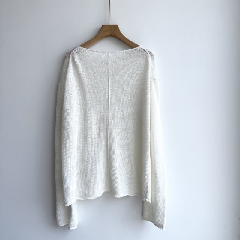Women's 100% Linen Knit Sweate – Longline Tee Oversized recenzja i cena
