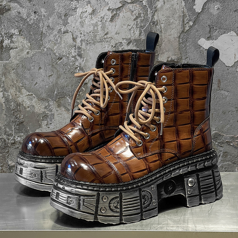 New trendy men thick soled hig – Street Fashion Punk recenzja i cena