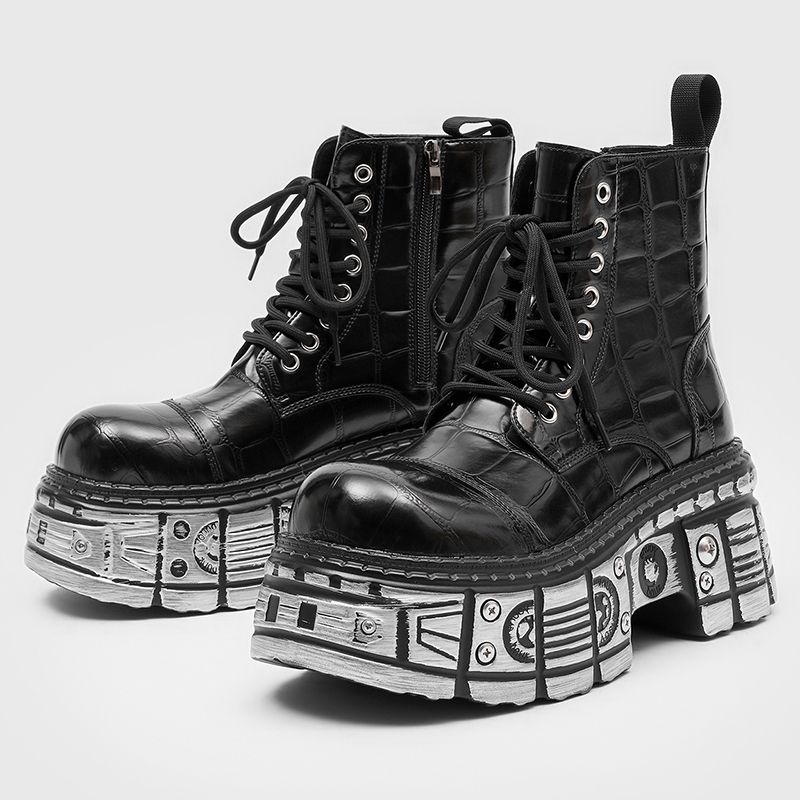 New trendy men thick soled hig – Street Fashion Punk recenzja i cena