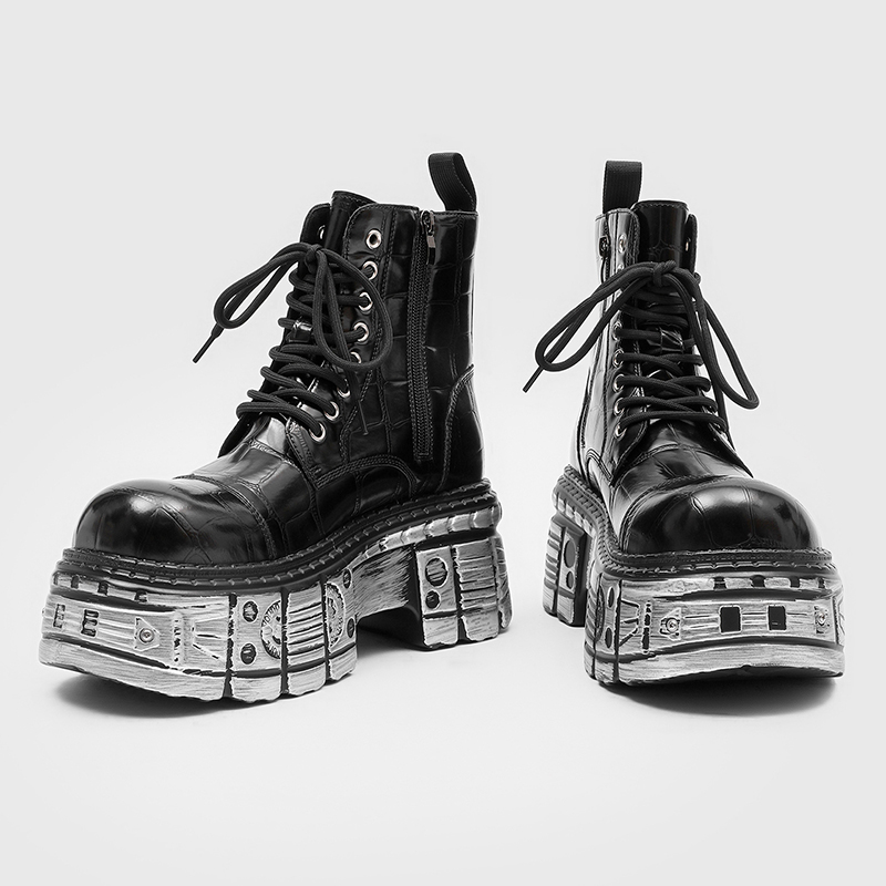 New trendy men thick soled hig – Street Fashion Punk recenzja i cena