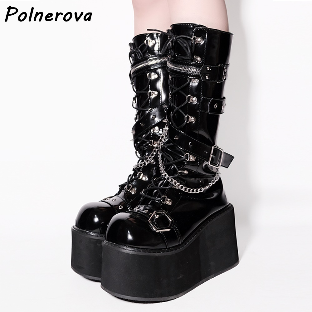 Black Platform Metal Chain Boo – Street Fashion Punk recenzja i cena