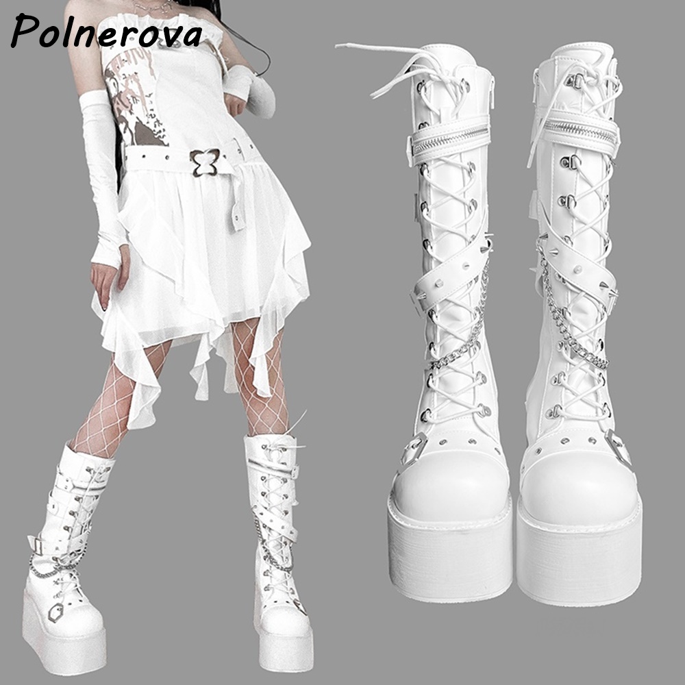 Black Platform Metal Chain Boo – Street Fashion Punk recenzja i cena
