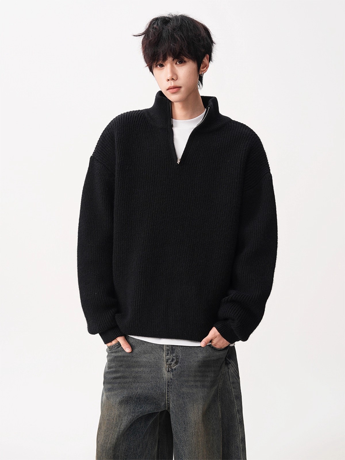 Fur Collar Pullovers Graphic M – Fashion Street Night recenzja i cena
