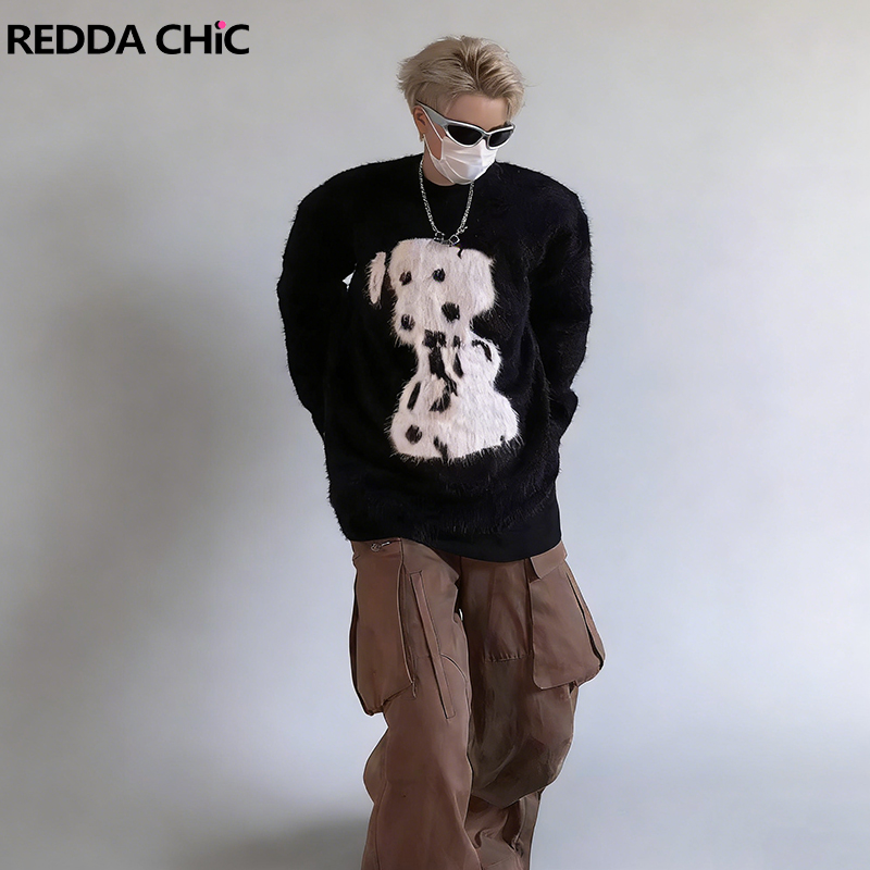 REDDACHIC Dalmatian Print Swea – Oversized Crewneck Fleece recenzja i cena