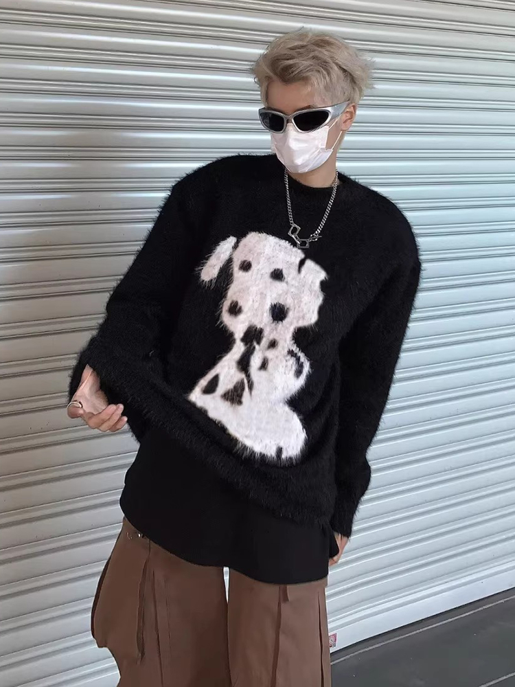 REDDACHIC Dalmatian Print Swea – Oversized Crewneck Fleece recenzja i cena