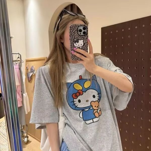 Short Sleeved Hello Kitty Prin – Street Fashion Us recenzja i cena