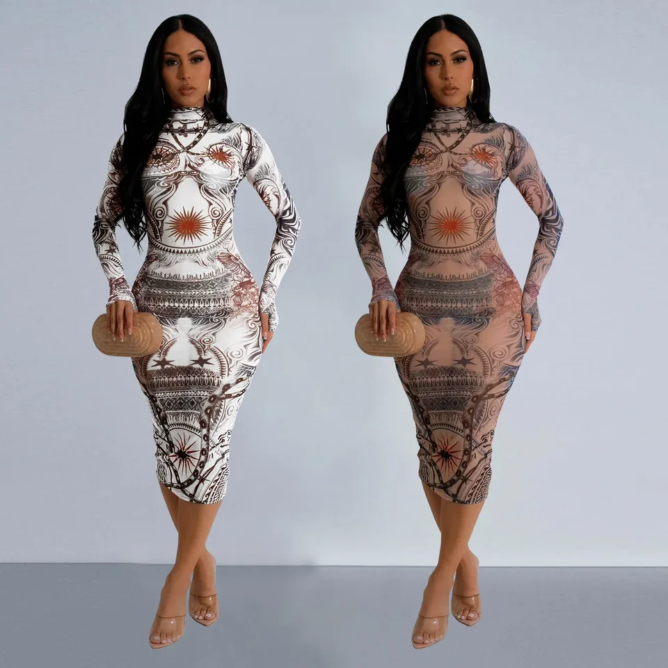 Women Fashion Print Mesh See T – Italy Fashion Street recenzja i cena