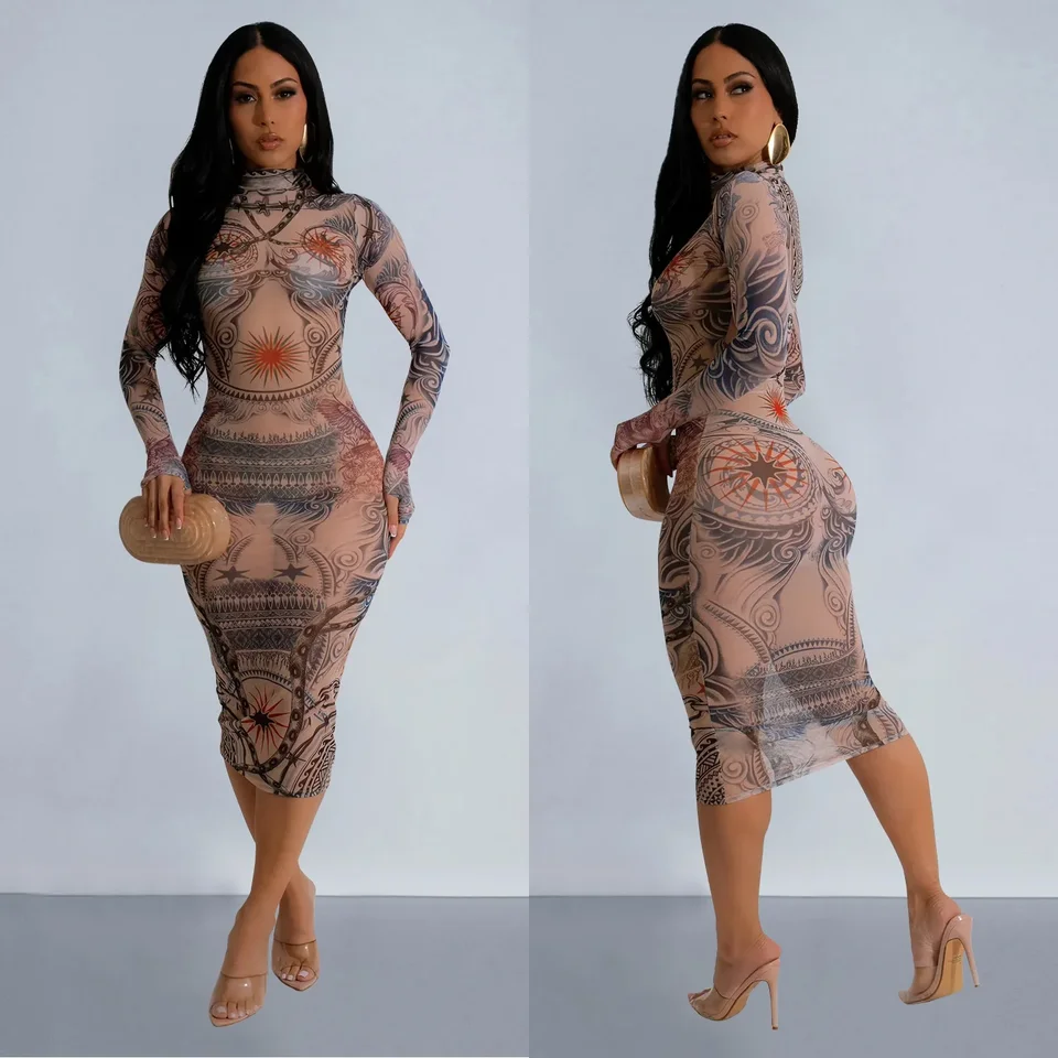 Women Fashion Print Mesh See T – Italy Fashion Street recenzja i cena