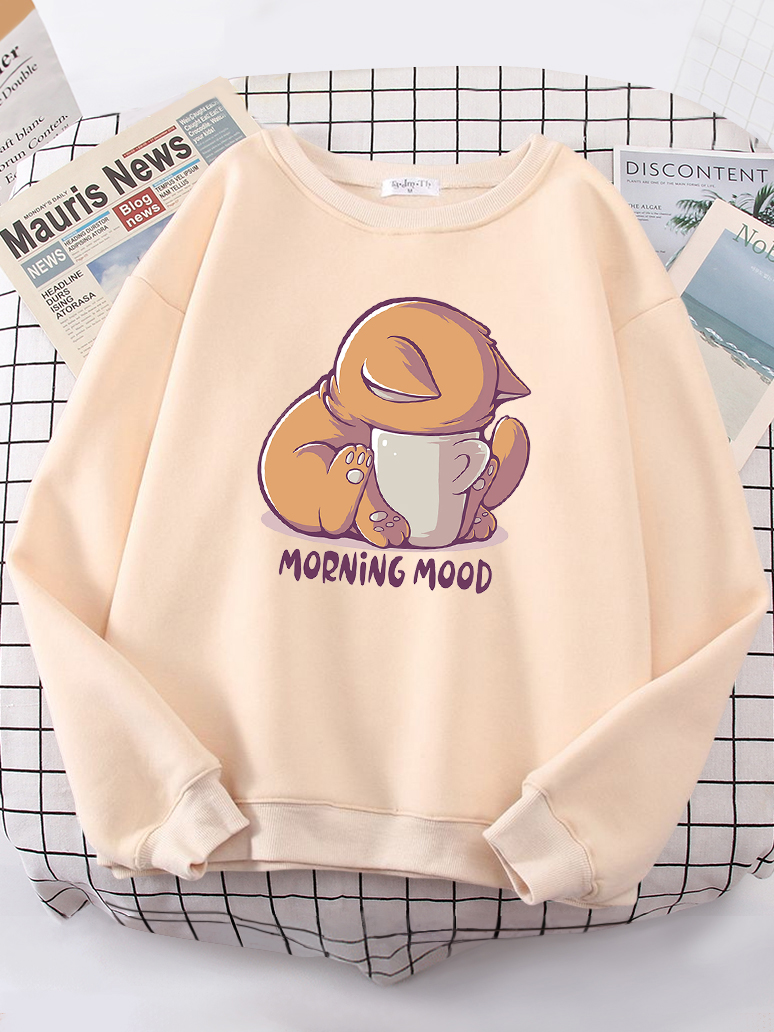 Cat Is Looking At The Cup Love – Oversized Crewneck Fleece recenzja i cena