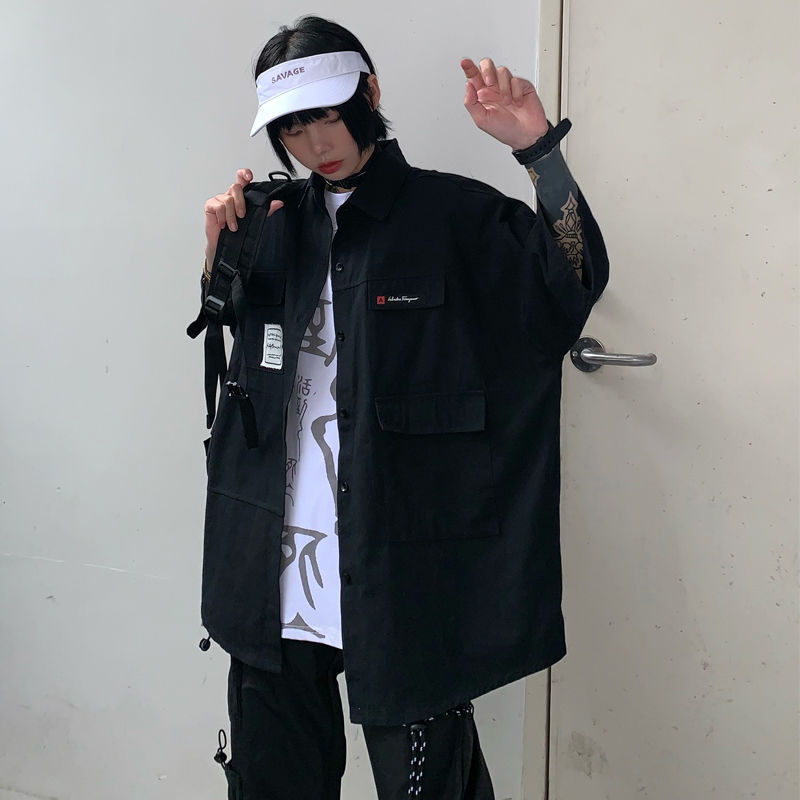 Shirts Women Black Hip-hop Str – Street Fashion Korea recenzja i cena