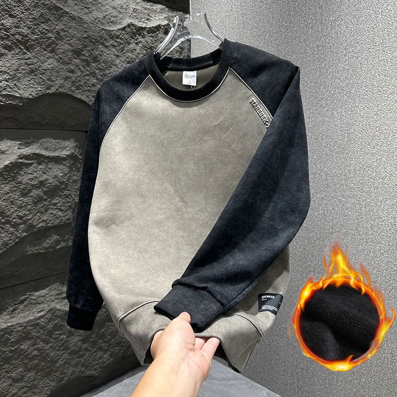Men's Oversize Fleece Lined Lo – Oversized Crewneck Fleece recenzja i cena